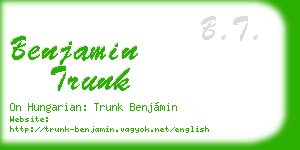 benjamin trunk business card